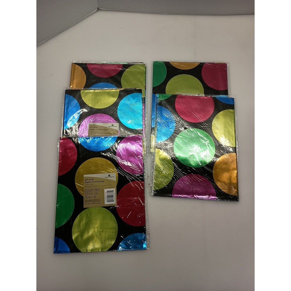 Wrapping Paper Sheets American Greetings  8.33 sq feet each Lot Of 5